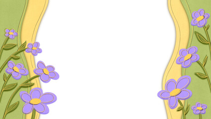 Frame card with flowers. Transparent background template for birthday, wedding, anniversary, Mother's Day greetings. Invitation to holiday with Copy space