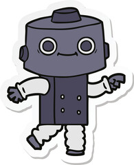 sticker of a cartoon robot