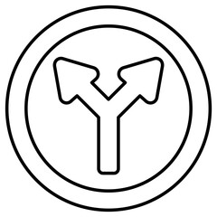 Modern design icon of y intersection board 