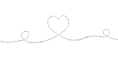 Pearls. Beads. Jewelry. Beautiful vector background. Pearl heart. Garland. Festive decoration.