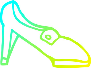 cold gradient line drawing cartoon shoe