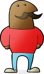 cartoon bald man with mustache