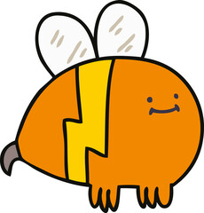 quirky hand drawn cartoon bumblebee