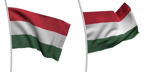 Hungary Two Model ALPHA BACKROUND Flag