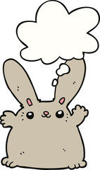 cartoon rabbit and thought bubble
