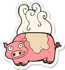 sticker of a cartoon pig