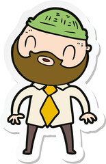 sticker of a cartoon bearded man