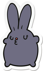 sticker of a cute cartoon rabbit