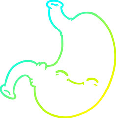cold gradient line drawing cartoon stomach