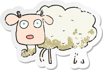 retro distressed sticker of a cartoon muddy goat