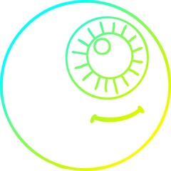 cold gradient line drawing cartoon eyeball