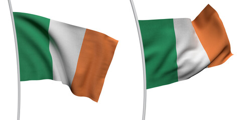 Ireland Two Model ALPHA BACKROUND Flag
