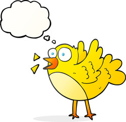 thought bubble cartoon bird