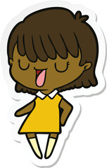 sticker of a cartoon woman