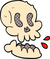cartoon doodle skull