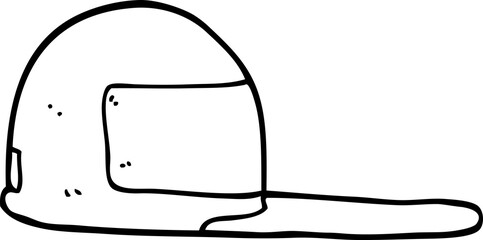 line drawing cartoon baseball cap