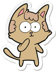 Obraz na płótnie Canvas sticker of a cartoon cat considering