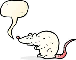 cartoon rat with speech bubble
