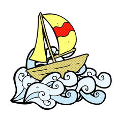 cartoon sail ship