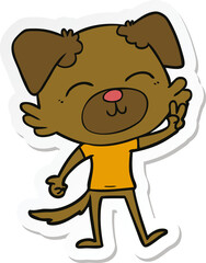 sticker of a cartoon dog
