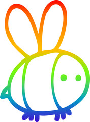 rainbow gradient line drawing cartoon bee