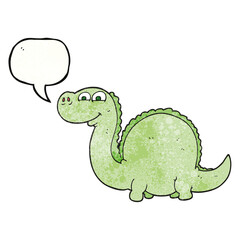 speech bubble textured cartoon dinosaur