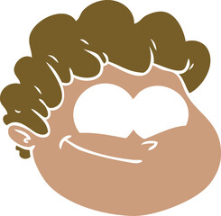 flat color style cartoon male face