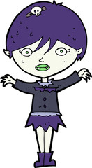 cartoon waving vampire girl