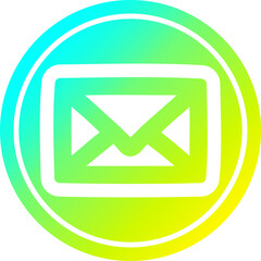 envelope letter circular in cold gradient spectrum