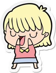 Obraz premium sticker of a cartoon woman