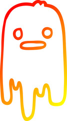 warm gradient line drawing cartoon spooky ghost