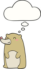 cute cartoon bear and thought bubble