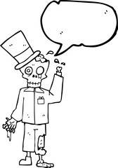 speech bubble cartoon posh zombie