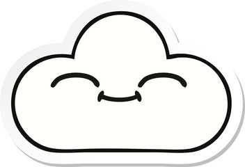 sticker of a cute cartoon white cloud