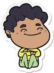 Obraz premium sticker of a cartoon friendly man