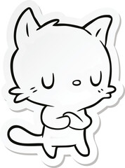sticker of a cartoon cat
