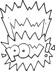 black and white cartoon pow symbol