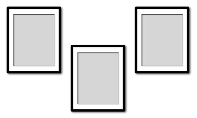 Isolated Blank Portrait Photo Frames on Transparent Background