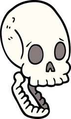 cartoon doodle skull