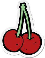 sticker of a cartoon cherries