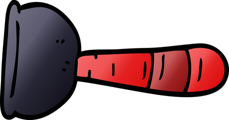 cartoon doodle toilet plunger