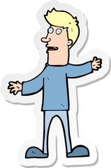 sticker of a cartoon surprised man