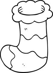 line drawing cartoon christmas stocking