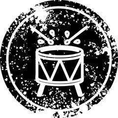 beating drum distressed icon