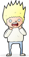 cartoon man panicking