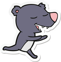 sticker of a cartoon bear