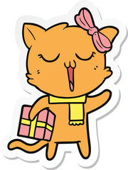 sticker of a cartoon cat