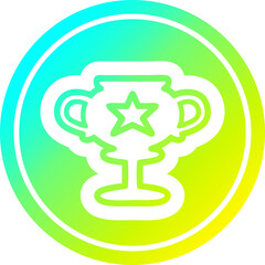 trophy cup circular in cold gradient spectrum