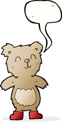 cartoon teddy bear with speech bubble