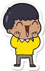 Obraz premium sticker of a cartoon happy man
